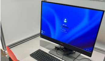 Desktop with log in screen.