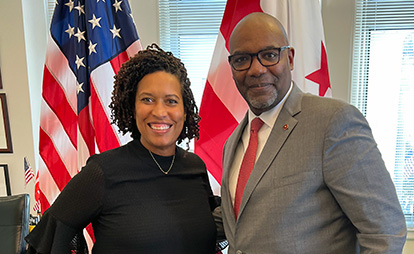 DC Mayor Muriel Bowser and UDC President Maurice Edington