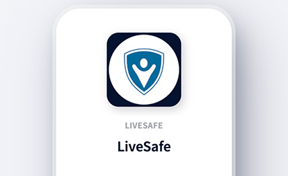 the Livesafe logo on a phone screen