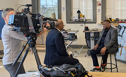 President Edington on screen on Maryland Public Television