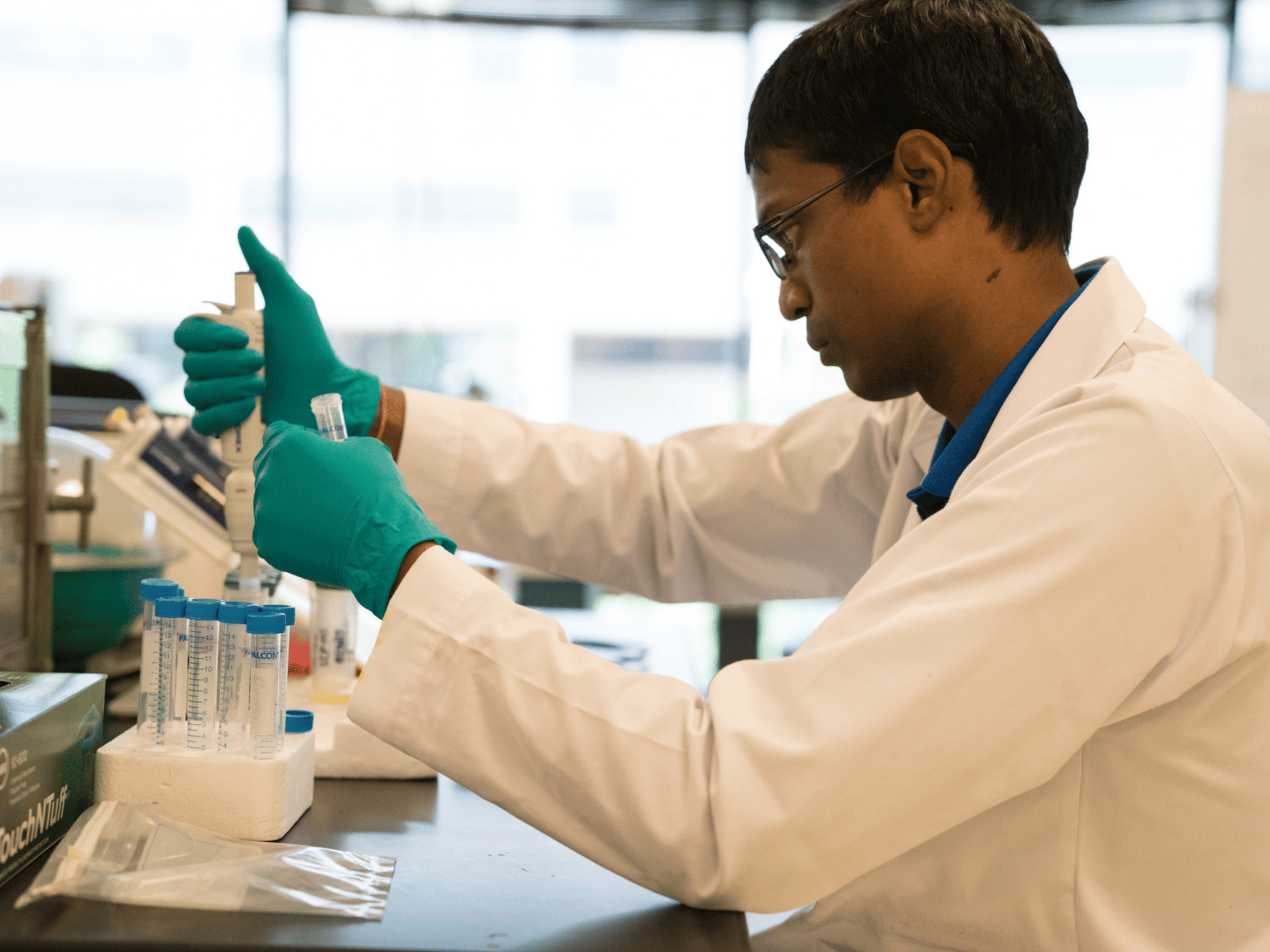 Student in Environmental Quality Testing Lab