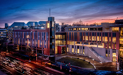 Van Ness campus at night