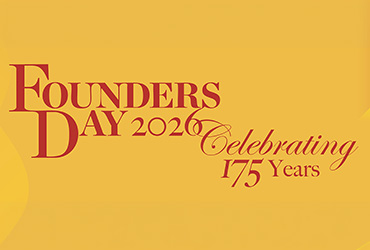 Cover of 2026 Founders' Day program in yellow with red text